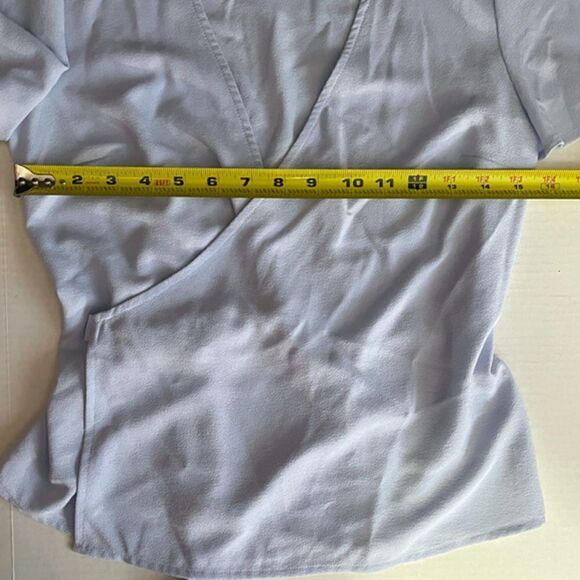 1.STATE Women's Blue Wrap Top Size XS - Picture 6 of 6